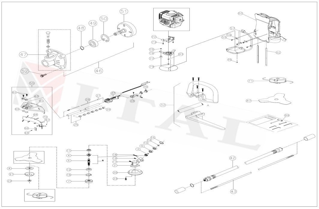 ITL-ASKILIK GÖVDESİ KAW TH48/TJ53/HON. SIRT TIRPAN