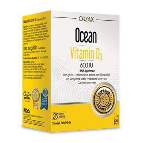 Orzax Ocean Vitamin D3 600 LÜ 20 ml