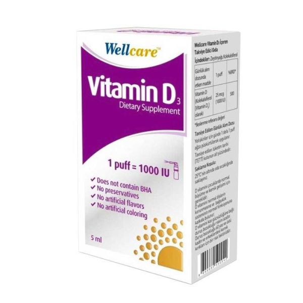 Wellcare Vitamin D3 1000 Iu 5 ml Sprey