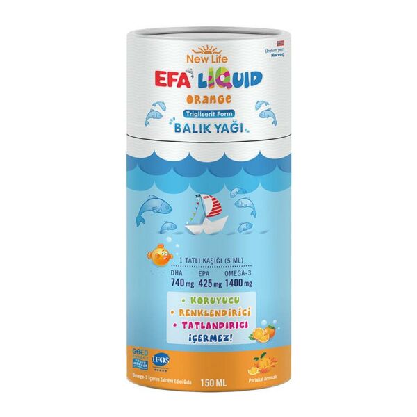 New Life Efa Liquid Balık Yağı Sıvı 150 ml - Portakal