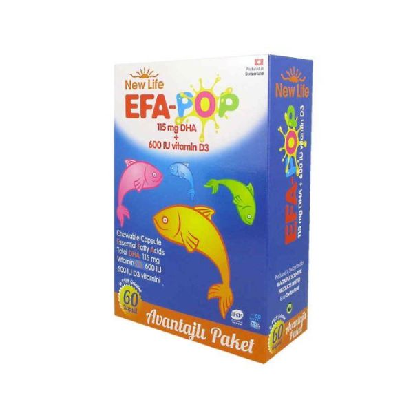 New Life EFA-POP Çiğnenebilir Balık Yağı 60 Kapsül