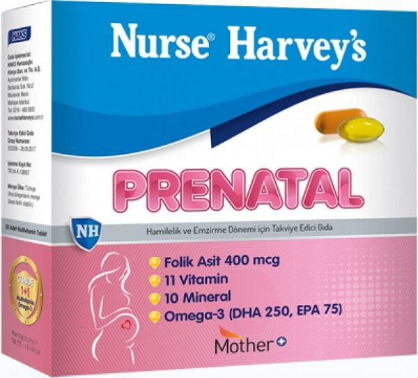 Nurse Harveys Adult Prenatal Vitamins Takviye Edici Gıda 30 Tablet
