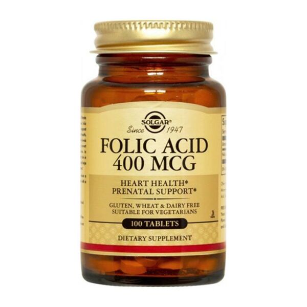 Solgar Folic Acid (Folacin) 400 Mcg 100 Tablet