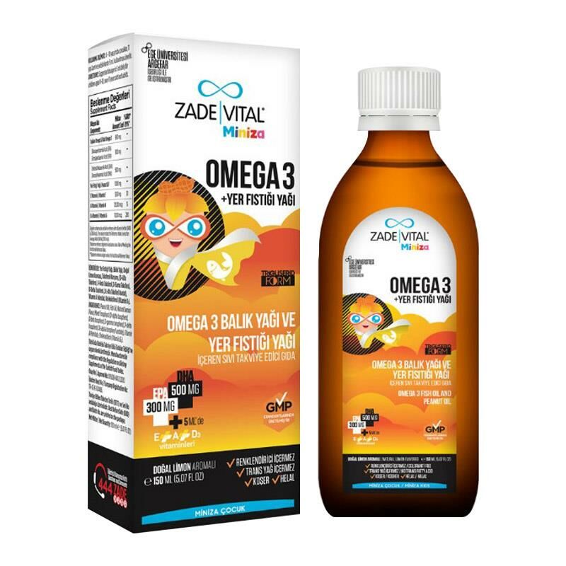 Zade Vital Miniza Omega-3 ve Yer Fıstığı Şurubu 150 ml