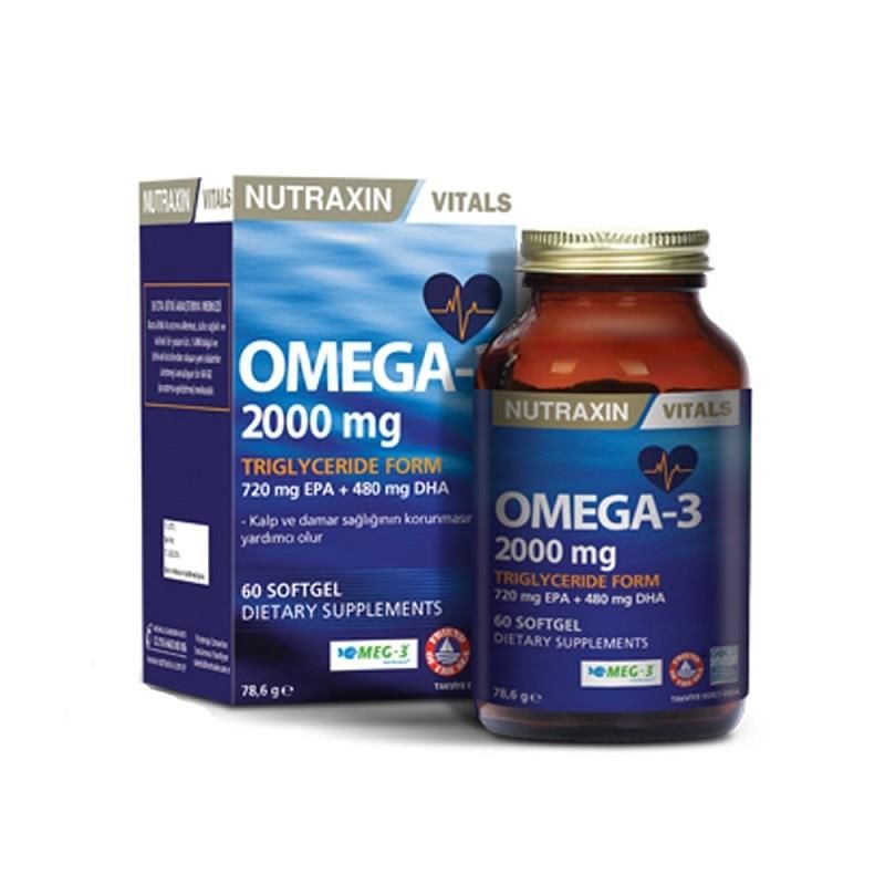 Nutraxin Omega 3 Balık Yağı 2000 mg 60 SoftGel