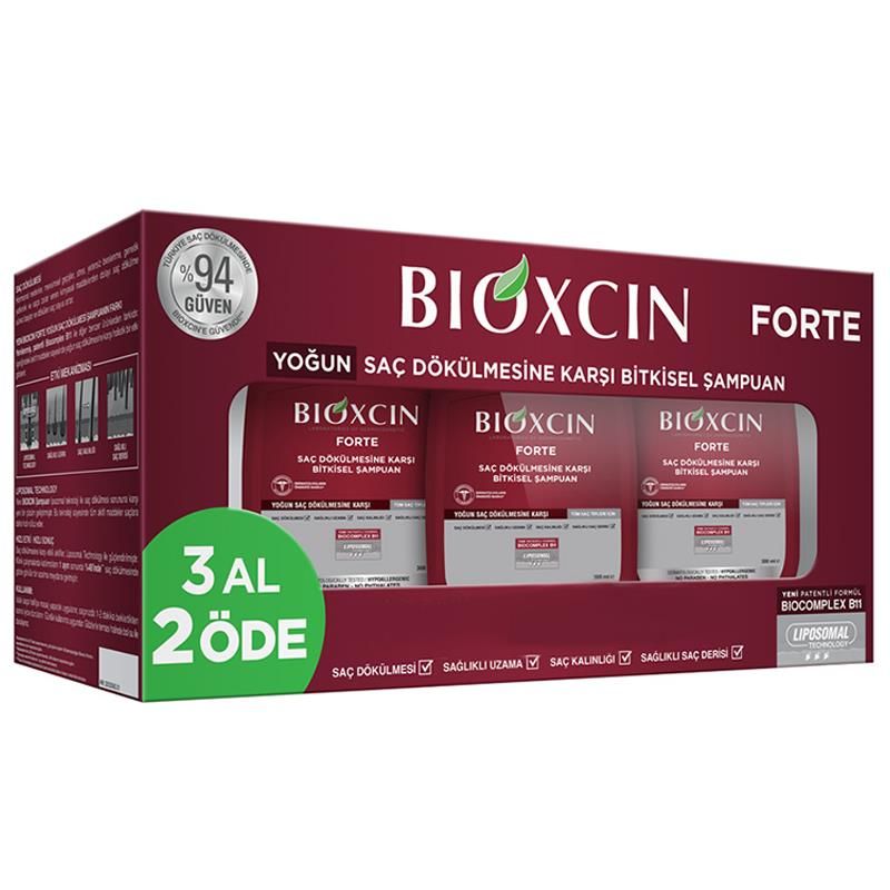 Bioxcin Forte Saç Dökülmesine Karşı Bakım Şampuanı 300 ml - 3 AL 2 ÖDE