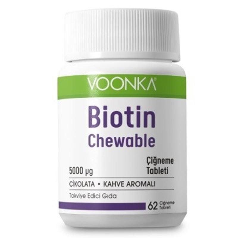 Voonka Biotin 5000 Mcg 62 Çiğneme Tableti