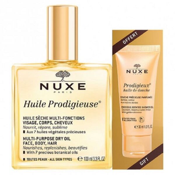 Nuxe Huile Prodigieuse Çok Amaçlı Kuru Yağ 100ml + Huile Prodigieux Duş Jeli 30ml