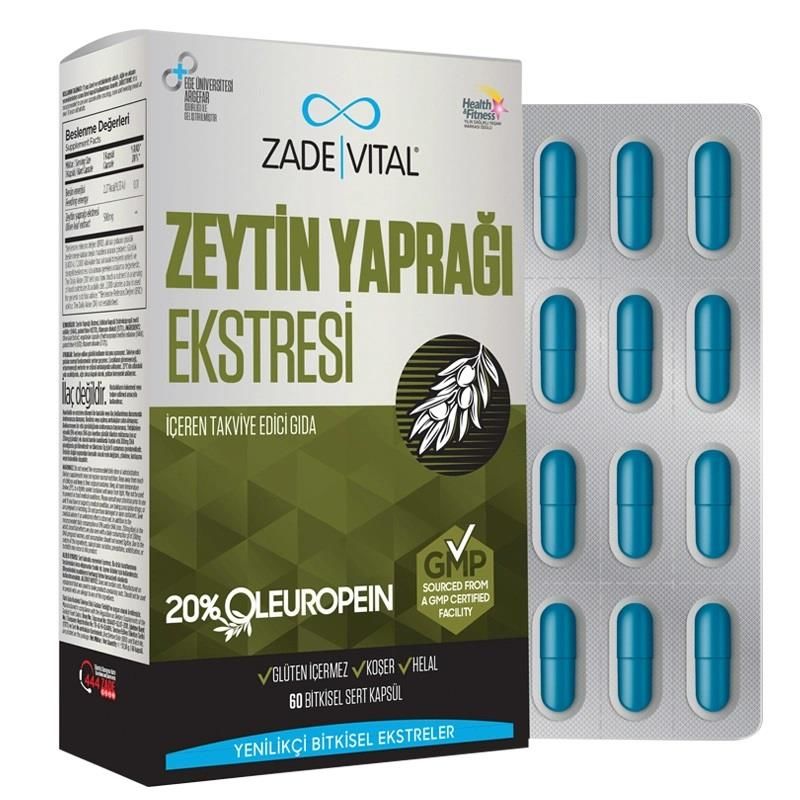 Zade Vital Zeytin Yaprağı Ekstresi İçeren Takviye Edici Gıda 60 Kapsül