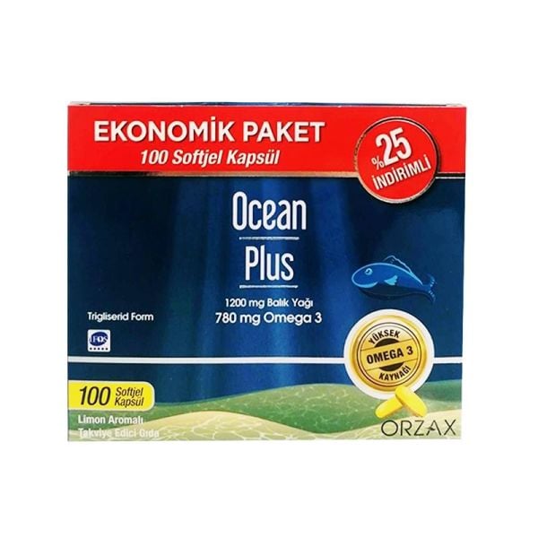 Orzax Ocean Plus Limon Aromalı Takviye Edici 100 Kapsül