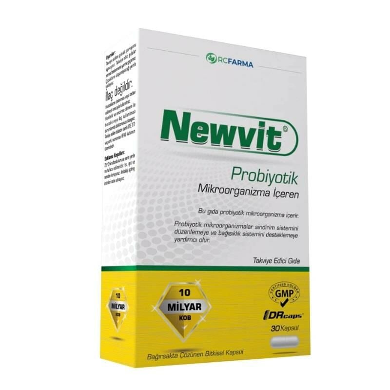 Newvit Probiyotik Mikroorganizma İçeren Takviye Edici Gıda 30 Kapsül