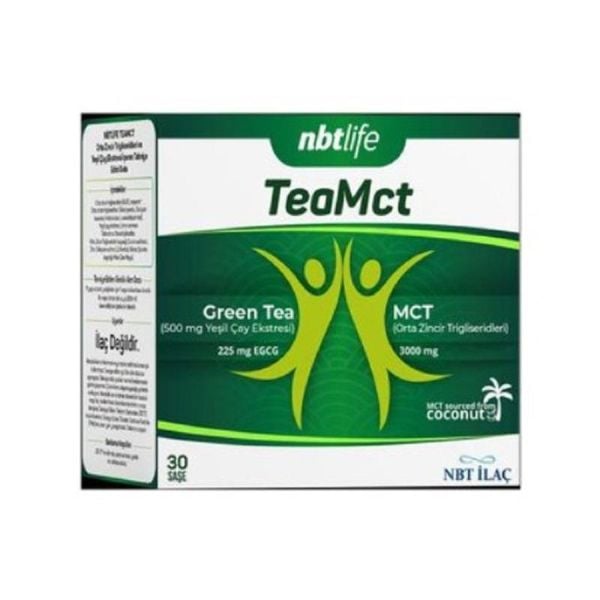 NBT Life TeaMCT Orta Zincirli Trigliserid ve Yeşil Çay içerikli Saşe 30 lu