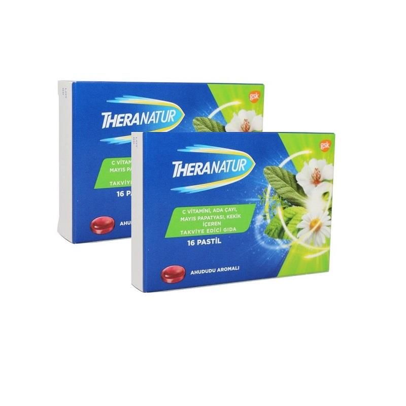 Theranatur Ahududu Aromalı Pastil 16 Adet 2'li set