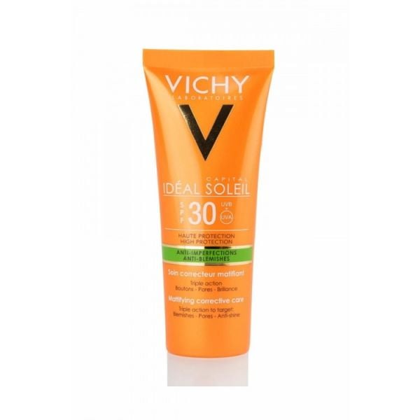 Vichy Yağlı Ciltler için Matlaştırıcı Güneş Kremi - Capital Soleil Spf 30 50 ml