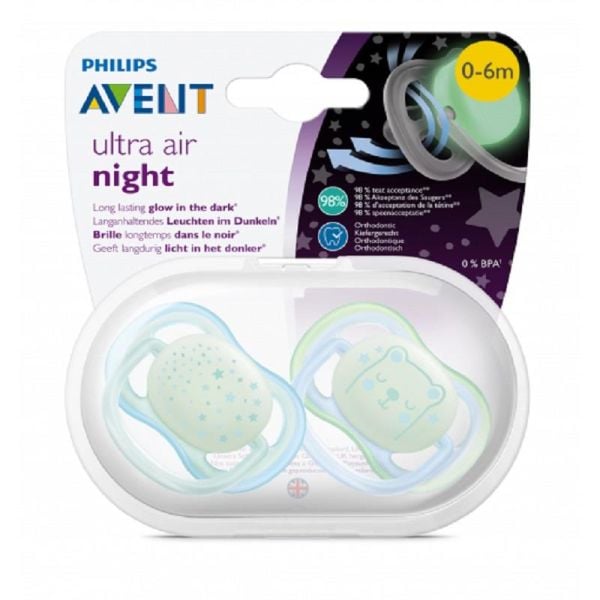Philips Avent SCF376-11 Ultra Air Night Emzik 2'li 0-6 Ay