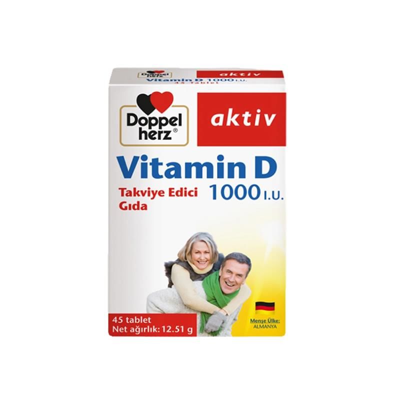 Doppel Herz Vitamin D 1000 I.U. Takviye Edici Gıda 45 Tablet