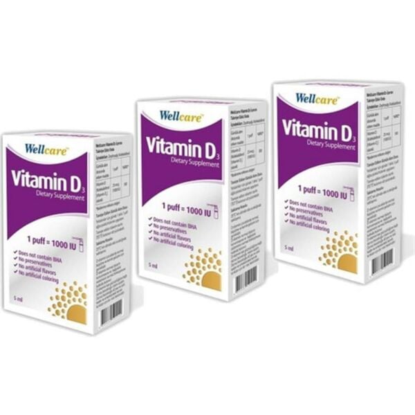 Wellcare Vitamin D3 1000 IU 5 ml Sprey 3'lü paket