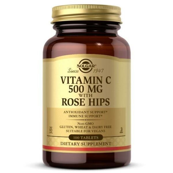 Solgar Vitamin C With Rose Hips 500 mg 100 Tablet