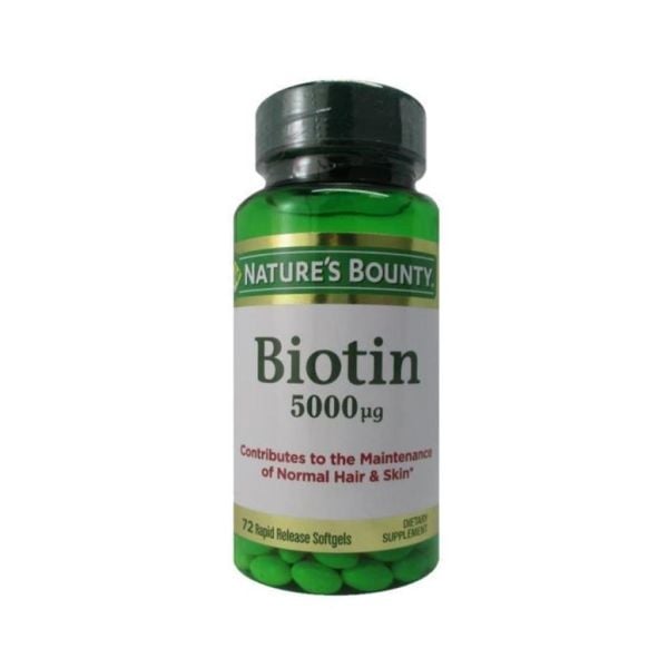 Nature's Bounty Biotin 5000 mcg 72 Kapsül