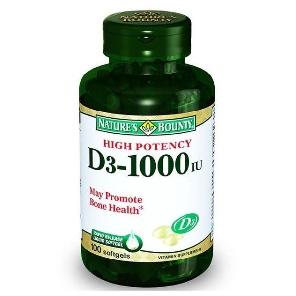 Nature's Bounty Vitamin D3 1000 iu 100 Softjel