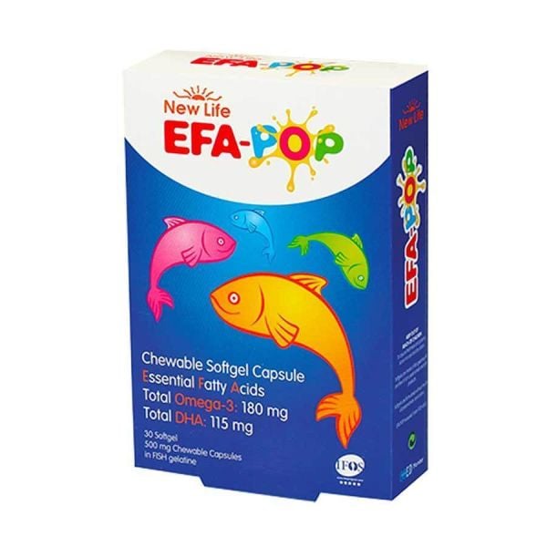 New Life EFA Pop Balık Yağı Takviye Edici Gıda 30 Çiğnenebilir Kapsül