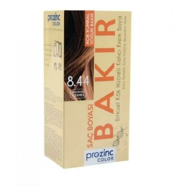 Prozinc Color Amonyaksız Bitkisel Kalıcı Saç Boyası 8-44 Bakır