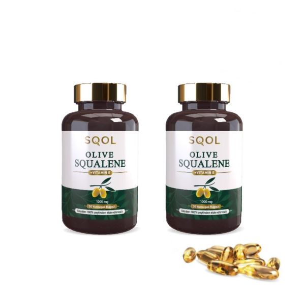 Sqol Zeytin Skualen (Olive Squalene) 1000 MG 30 Kapsül 2'li Set