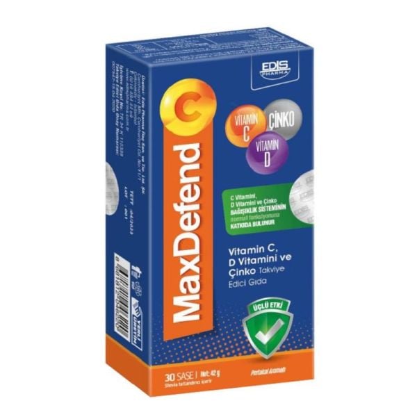 Maxdefend C Vitamin C, Vitamin D Ve Çinko 30 Saşe