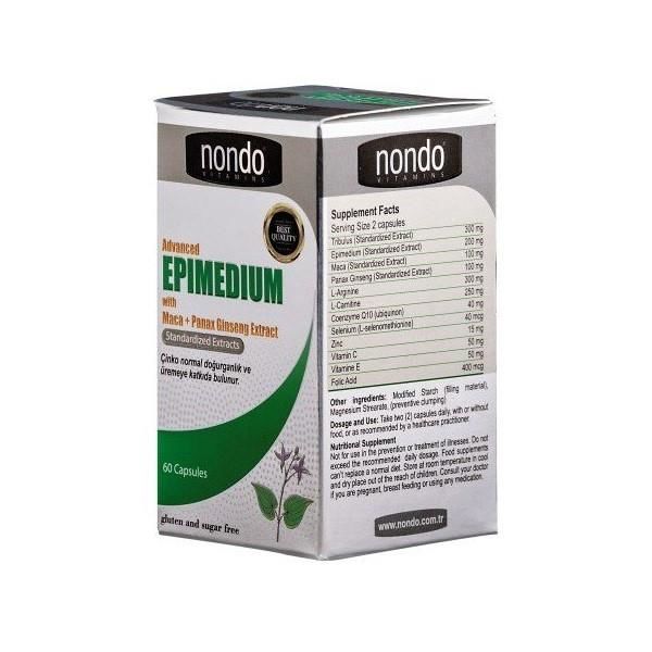 Nondo Advanced Epi Medium With Maca + Panax Ginseng Extract 60 Kapsül