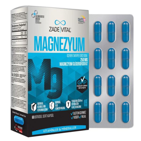 Zade Vital Magnesium 250 mg 60 Adet