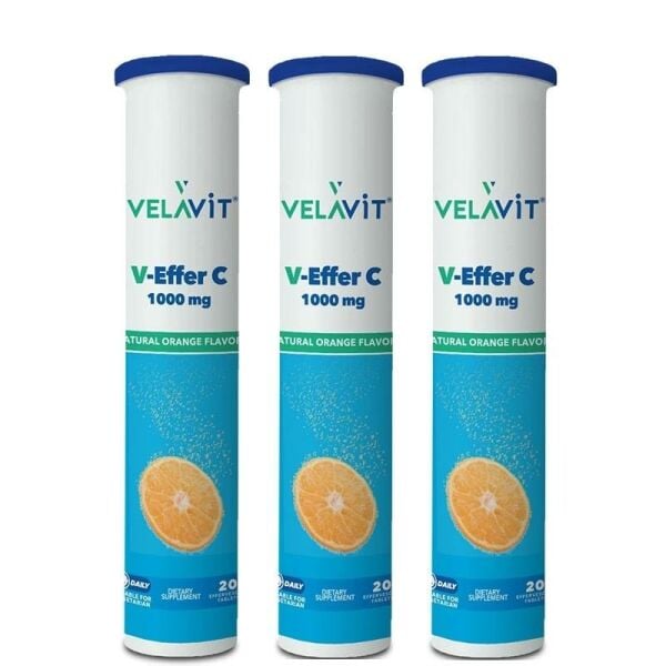Velavit V-Effer C 1000 mg Takviye Edici Gıda 20 Tablet 3'lü