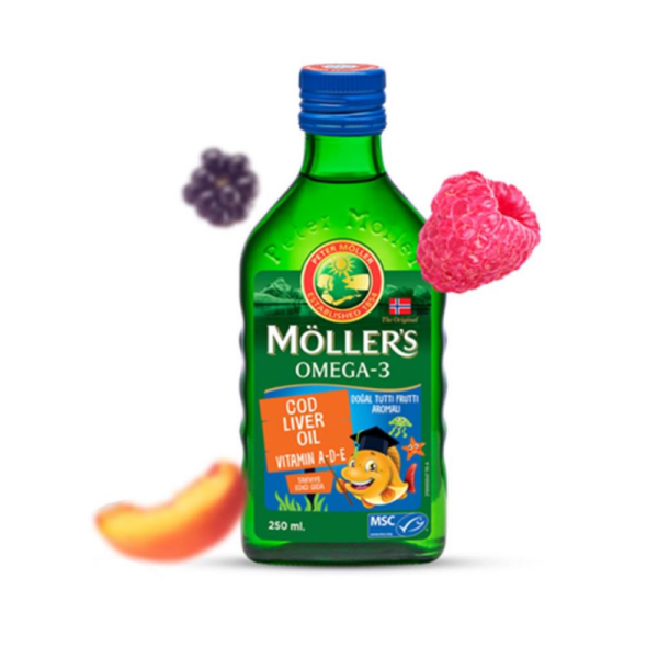 Möller's Omega-3 Cod Liver Oil Balık Yağı Tuttu Fruitti 250 Ml