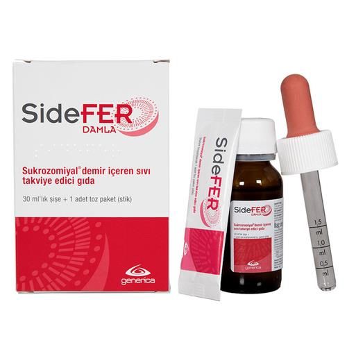 Sidefer Damla Takviye Edici Gıda 30 ml Şişe + 1 Adet Toz