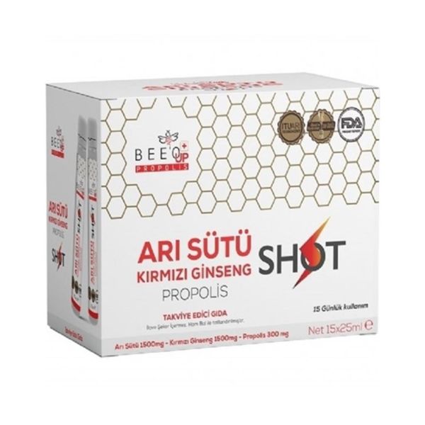 Bee'o Up Arı Sütü Kırmızı Ginseng Propolis Shot 15*25 ml