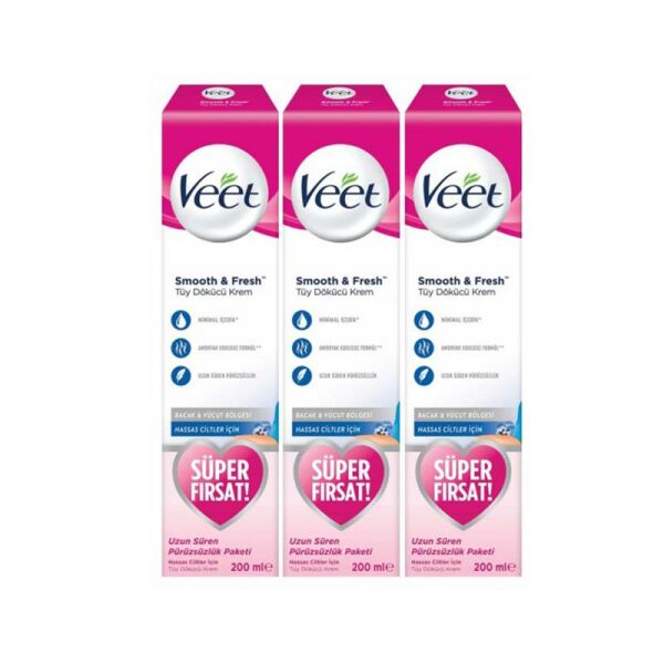 Veet Tüy Dökücü Krem Hassas Ciltler İçin 200 ml 3'lü Set