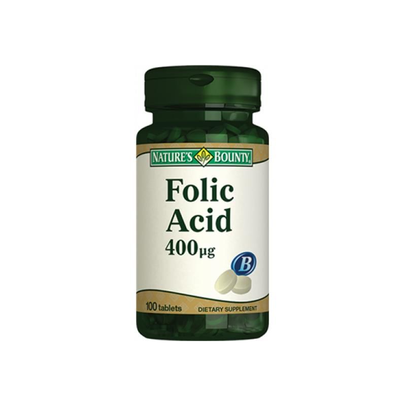 Nature's Bounty Folic Acid 400 mcg 100 Tablet