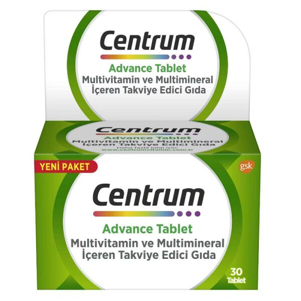 Centrum Advance Multivitamin ve Multimineral İçeren Takviye Edici Gıda 30 Tablet