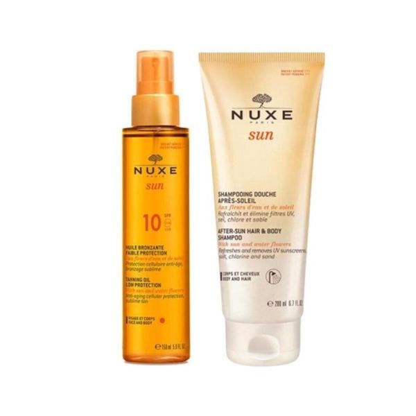 Nuxe Bronzlaştırıcı Yüz Ve Vücut Yağı Spf10 150 ml + Güneş Sonrası Nemlendirici Saç Ve Vücut Şampuan