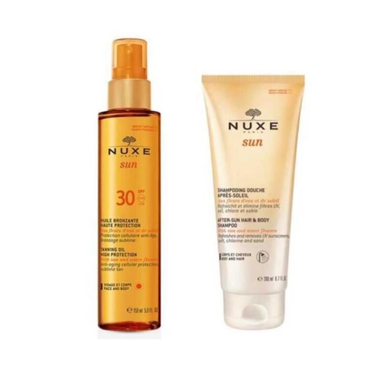 Nuxe Bronzlaştırıcı Yüz Ve Vücut Yağı Spf30 150 ml + Güneş Sonrası Nemlendirici Saç Ve Vücut Şampuan