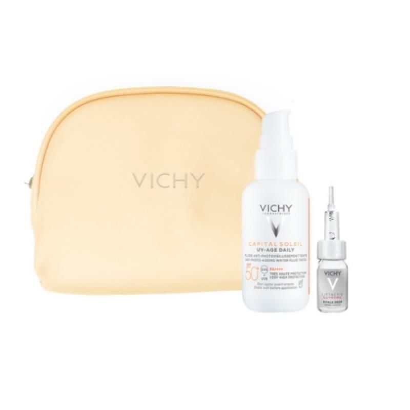 Vichy Capital Soleil UV-Age Daily Güneş Koruyucu Kremi 40 ml + Liftactiv H.A Serum Çanta Hediyeli