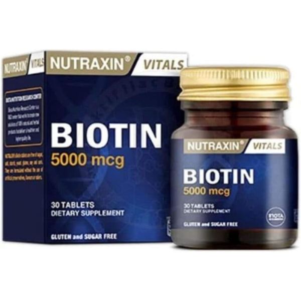 Nutraxin Biotin 5000 mcg Takviye Edici Gıda 30 Tablet