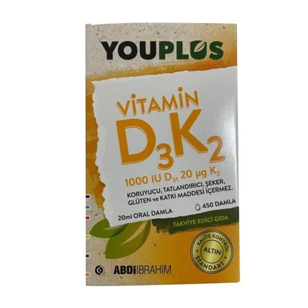 Youplus Vitamin D3K2 1000 IU Damla 20 ml