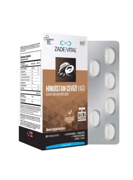 Zade Vital Coconut Oil 60 Yumuşak Kapsül 1000mg