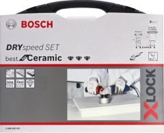 Bosch - X-LOCK - Best Serisi, Taşlama İçin Seramik Kuru Elmas Delici ve Elmas Parmak Freze Uçlu 5 Parça Set