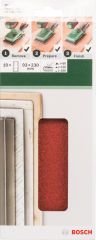 Bosch - Titreşimli Zımpara Kağıdı 10'lu Set, 93 x 230 mm 60/120/180 Kum 8 Delik