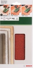 Bosch - Titreşimli Zımpara Kağıdı 10'lu, 115 x 230 mm 40 Kum 14 Delik