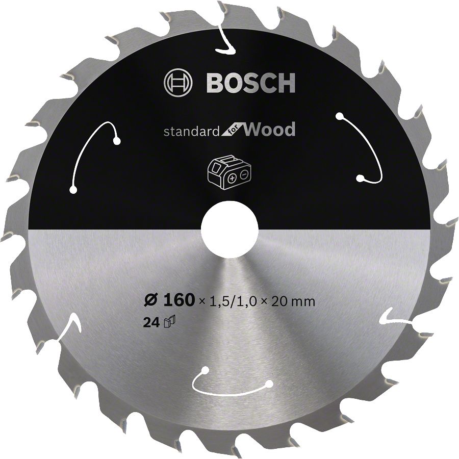 Bosch - Standard for Serisi Ahşap için Akülü Daire Testere Bıçağı 160*20 mm 24 Diş