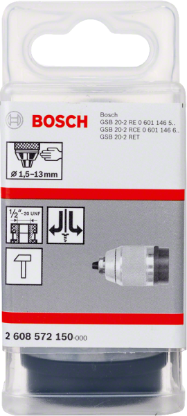 Bosch - 1/2''-20 - 1,5-13 mm Supra Mandren Krom.