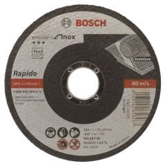 Bosch - 115*1,0 mm Standard Seri Düz Inox (Paslanmaz Çelik) Kesme Diski (Taş) - Rapido