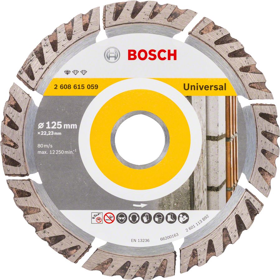 Bosch - Standard Seri Genel Yapı Malzemeleri İçin Elmas Kesme Diski 125 mm 10'lu  Paket